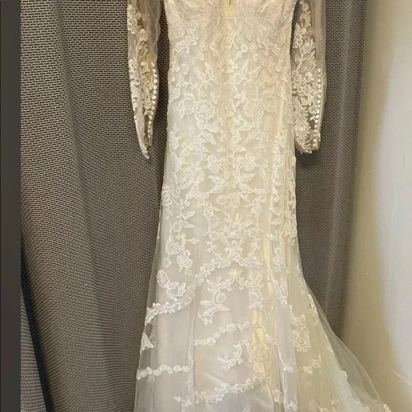 Martina Liana long sleeve Ivory wedding gown style 675